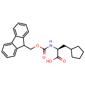 Chemical structure of Fmoc-(S)-3-Cyclopentylalanine , CAS 371770-32-0, AChemBlock O28397