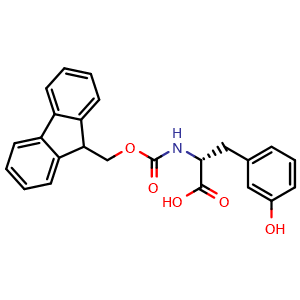 Chemical structure of N-Fmoc-3-hydroxy-D-phenylalanine , CAS 1217724-28-1, AChemBlock O28399