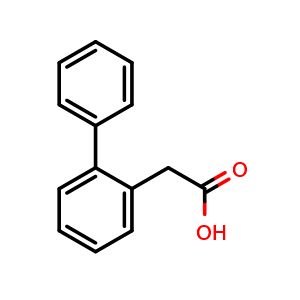 Chemical structure of 2-Biphenylacetic acid , CAS 14676-52-9, AChemBlock O28400