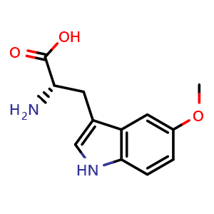 Chemical structure of 5-Methoxy-L-tryptophan , CAS 25197-96-0, AChemBlock O28403