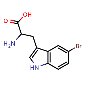 Chemical structure of 5-Bromo-DL-tryptophan , CAS 6548-09-0, AChemBlock O28418