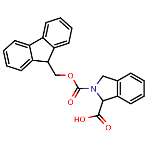 Chemical structure of N-Fmoc-isoindoline-1-carboxylic acid , CAS 204320-59-2, AChemBlock O28420
