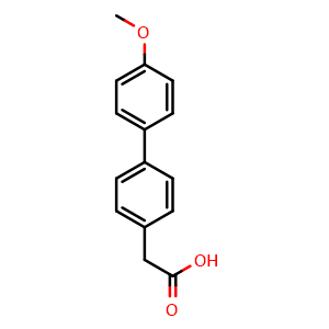 Chemical structure of 4'-Methoxy-biphenyl-4-acetic acid , CAS 60277-22-7, AChemBlock O28438
