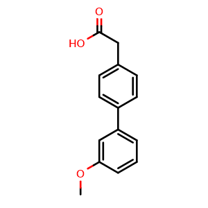 Chemical structure of 3'-Methoxy-biphenyl-4-acetic acid , CAS 669713-73-9, AChemBlock O28441