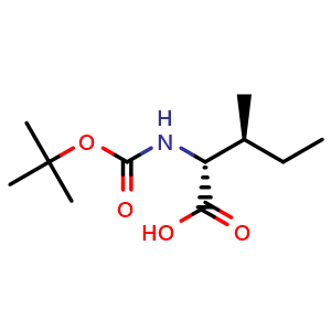 Chemical structure of Boc-D-alloisoleucine , CAS 55780-90-0, AChemBlock O28444