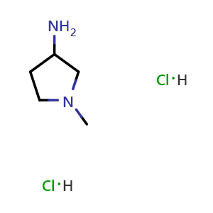Chemical structure of 1-Methyl-3-pyrrolidinamine dihydrochloride , CAS 1209287-84-2, AChemBlock O28463