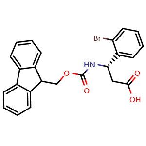 Chemical structure of Fmoc-2-Bromo-L-b-phenylalanine , CAS 507472-17-5, AChemBlock O28467