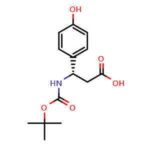 Chemical structure of Boc-4-Hydroxy-L-b-phenylalanine , CAS 499995-80-1, AChemBlock O28471