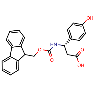 Chemical structure of Fmoc-4-hydroxy-L-b-phenylalanine , CAS 501015-33-4, AChemBlock O28472