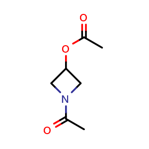 Chemical structure of 1-Acetyl-3-acetoxyazetidine , CAS 143329-27-5, AChemBlock O28474