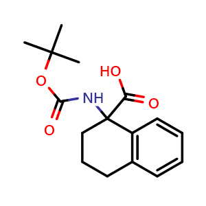 Chemical structure of 1-Boc-amino-1,2,3,4-tetrahydro-1-naphthoic acid , CAS 898404-93-8, AChemBlock O28481