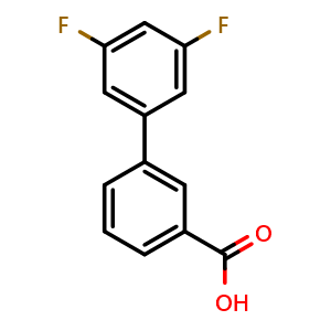 Chemical structure of 3-(3,5-Difluorophenyl)benzoic acid , CAS 177734-83-7, AChemBlock O28510