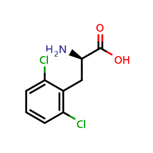 Chemical structure of 2,6-Dichloro-D-phenylalanine , CAS 1241684-03-6, AChemBlock O28521