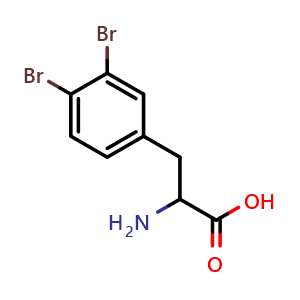 Chemical structure of 3,4-Dibromo-DL-phenylalanine , CAS 612051-42-0, AChemBlock O28526