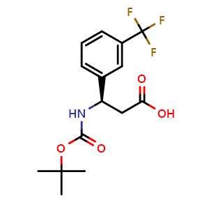Chemical structure of Boc-3-Trifluoromethyl-D-b-phenylalanine , CAS 501015-18-5, AChemBlock O28535