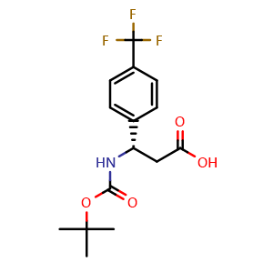 Chemical structure of Boc-4-Trifluoromethyl-L-b-phenylalanine , CAS 500770-79-6, AChemBlock O28538