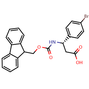 Chemical structure of Fmoc-(S)-3-Amino-3-(4-bromophenyl)propionic acid , CAS 220497-68-7, AChemBlock O28546