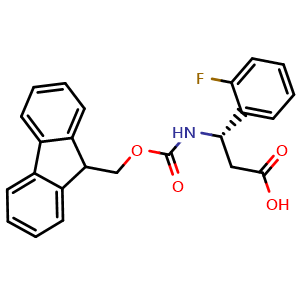 Chemical structure of Fmoc-2-Fluoro-L-b-phenylalanine , CAS 507472-13-1, AChemBlock O28547