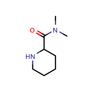 Chemical structure of N,N-Dimethyl-2-piperidinecarboxamide , CAS 130497-29-9, AChemBlock O28552
