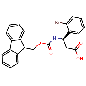 Chemical structure of Fmoc-2-Bromo-D-b-phenylalanine , CAS 517905-84-9, AChemBlock O28593