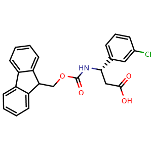 Chemical structure of Fmoc-3-Chloro-L-b-phenylalanine , CAS 507472-16-4, AChemBlock O28595