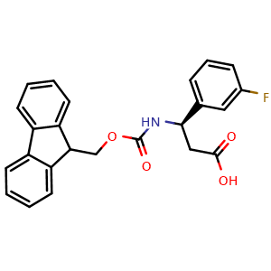 Chemical structure of Fmoc-3-Fluoro-D-b-phenylalanine , CAS 511272-51-8, AChemBlock O28596