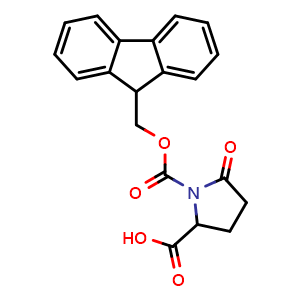 Chemical structure of N-Fmoc-5-oxo-DL-proline , CAS 109425-56-1, AChemBlock O28604