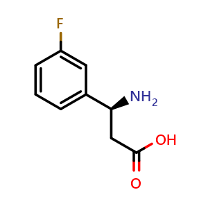 Chemical structure of (S)-3-Amino-3-(3-fluorophenyl)propionic acid , CAS 723284-79-5, AChemBlock O28608