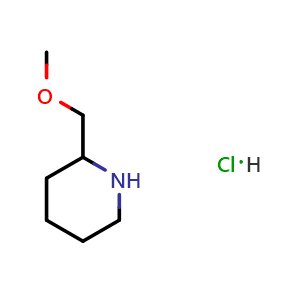 Chemical structure of 2-(Methoxymethyl)-piperidine hydrochloride , CAS 688809-98-5, AChemBlock O28609