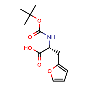 Chemical structure of Boc-3-(2-Furyl)-D-alanine , CAS 261380-18-1, AChemBlock O28618