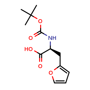 Chemical structure of Boc-3-(2-Furyl)-L-alanine , CAS 145206-40-2, AChemBlock O28619