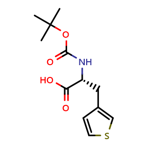 Chemical structure of Boc-3-(3-Thienyl)-D-alanine , CAS 226880-86-0, AChemBlock O28620
