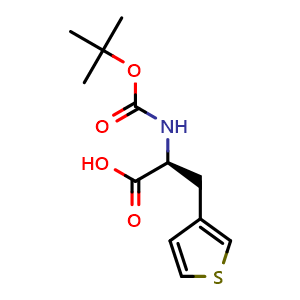Chemical structure of Boc-3-(3-Thienyl)-L-alanine , CAS 83825-42-7, AChemBlock O28621