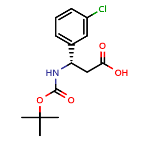 Chemical structure of Boc-3-Chloro-L-b-phenylalanine , CAS 500770-74-1, AChemBlock O28627
