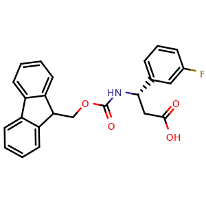 Chemical structure of Fmoc-3-Fluoro-L-b-phenylalanine , CAS 507472-14-2, AChemBlock O28629
