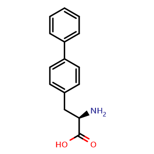 Chemical structure of (R)-2-Amino-3-(biphenyl-4-yl)propanoic acid , CAS 170080-13-4, AChemBlock O28635