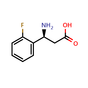 Chemical structure of (S)-3-Amino-3-(2-fluorophenyl)-propionic acid , CAS 151911-32-9, AChemBlock O28639