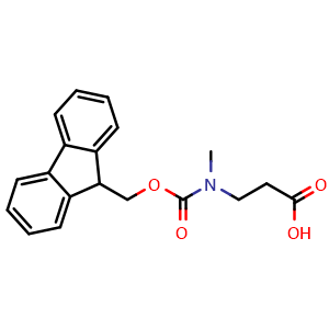 Chemical structure of N-Fmoc-N-methyl-b-alanine , CAS 172965-84-3, AChemBlock O28651