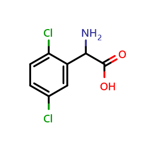 Chemical structure of 2-(2,5-Dichlorophenyl)glycine , CAS 500695-97-6, AChemBlock O28656