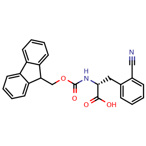 Chemical structure of Fmoc-2-Cyano-D-phenylalanine , CAS 401620-74-4, AChemBlock O28671