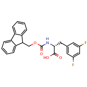 Chemical structure of Fmoc-3,5-Difluoro-D-phenylalanine , CAS 205526-25-6, AChemBlock O28673