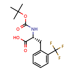 Chemical structure of Boc-2-Trifluoromethyl-D-phenylalanine , CAS 346694-78-8, AChemBlock O28679
