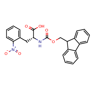 Chemical structure of Fmoc-2-Nitro-D-phenylalanine , CAS 478183-70-9, AChemBlock O28682