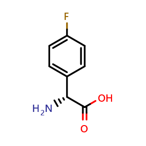 Chemical structure of (R)-2-(4-Fluorophenyl)glycine , CAS 93939-74-3, AChemBlock O28686