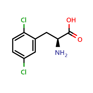 Chemical structure of 2,5-Dichloro-L-phenylalanine , CAS 754971-91-0, AChemBlock O28698