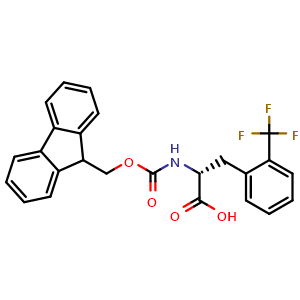Chemical structure of Fmoc-2-Trifluoromethyl-D-phenylalanine , CAS 352523-15-0, AChemBlock O28702