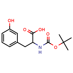 Chemical structure of N-Boc-3-hydroxy-DL-phenylalanine , CAS 174732-96-8, AChemBlock O28712
