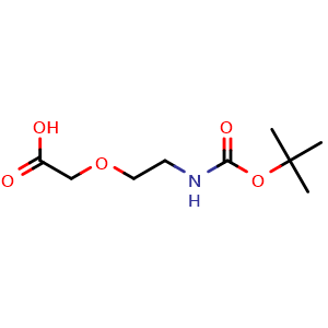 Chemical structure of (2-Boc-aminoethoxy)-acetic acid , CAS 142929-49-5, AChemBlock O28722