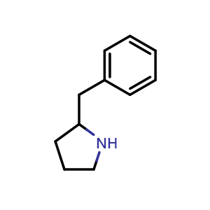 Chemical structure of 2-Benzylpyrrolidine , CAS 35840-91-6, AChemBlock O28725
