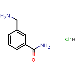 Chemical structure of 3-(Aminomethyl)benzamide hydrochloride , CAS 903556-10-5, AChemBlock O28730